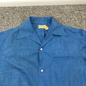 Vintage Arnold Christensen Shirt Hawaiian Geometric Camp Loop Collar Mens Large